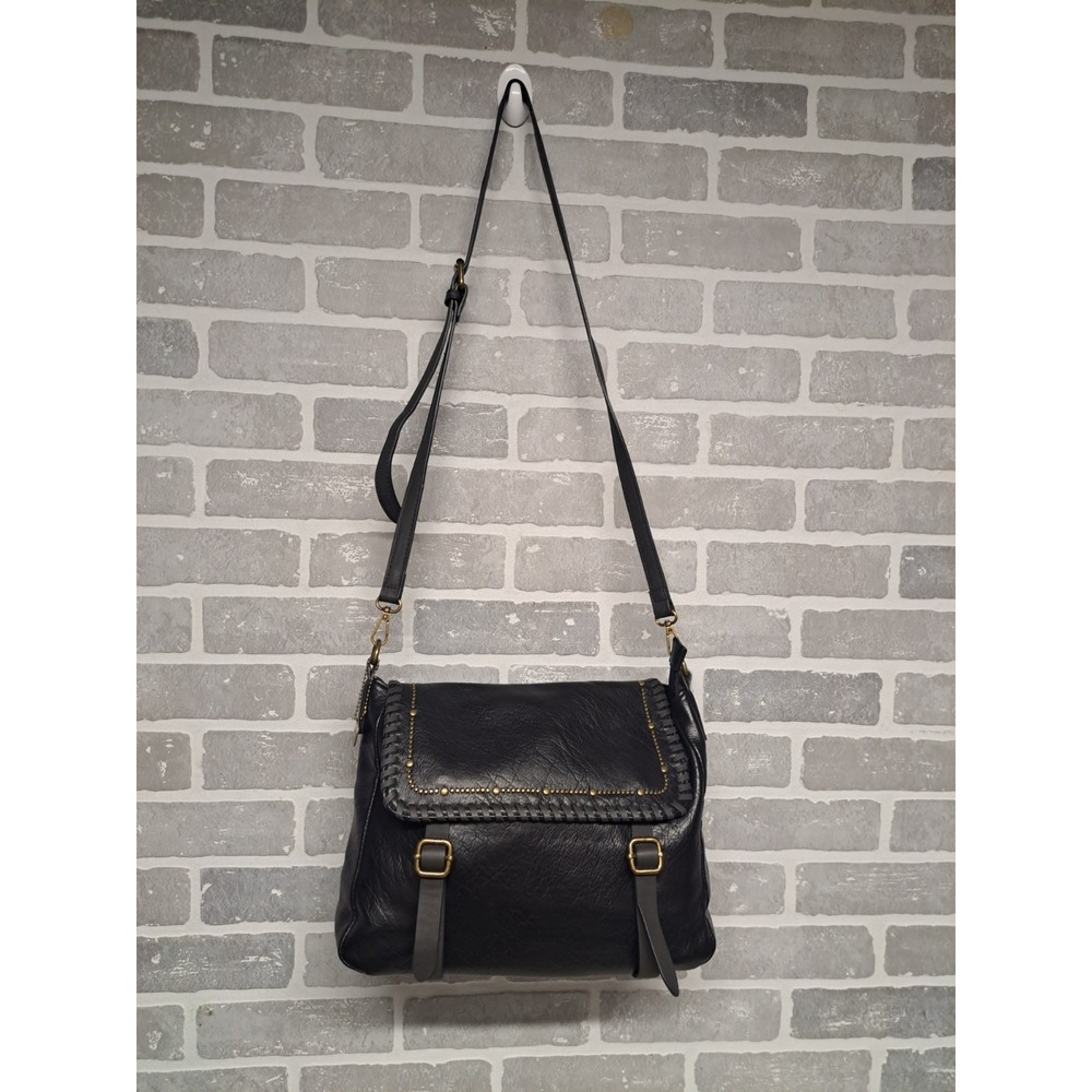 Ampere Creations Vegan Leather Kelsea Messenger‎ Black Crossbody Bag